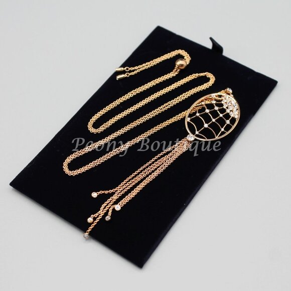 Swarovski 5499887 necklace jewelry spider web rose gold oval adjustable - Picture 7 of 11